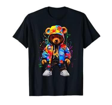Amazon.com: Hip-Hop Teddy-Bear Colorful TeddyBear With